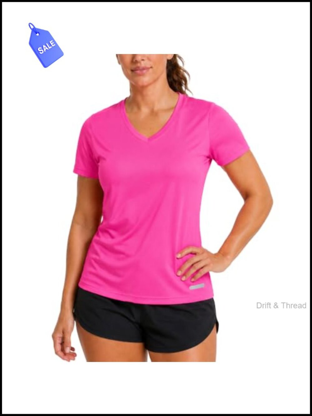 Zengjo Women's Running Shirt Quick Dry Short Sleeve V-Neck Athletic Tee